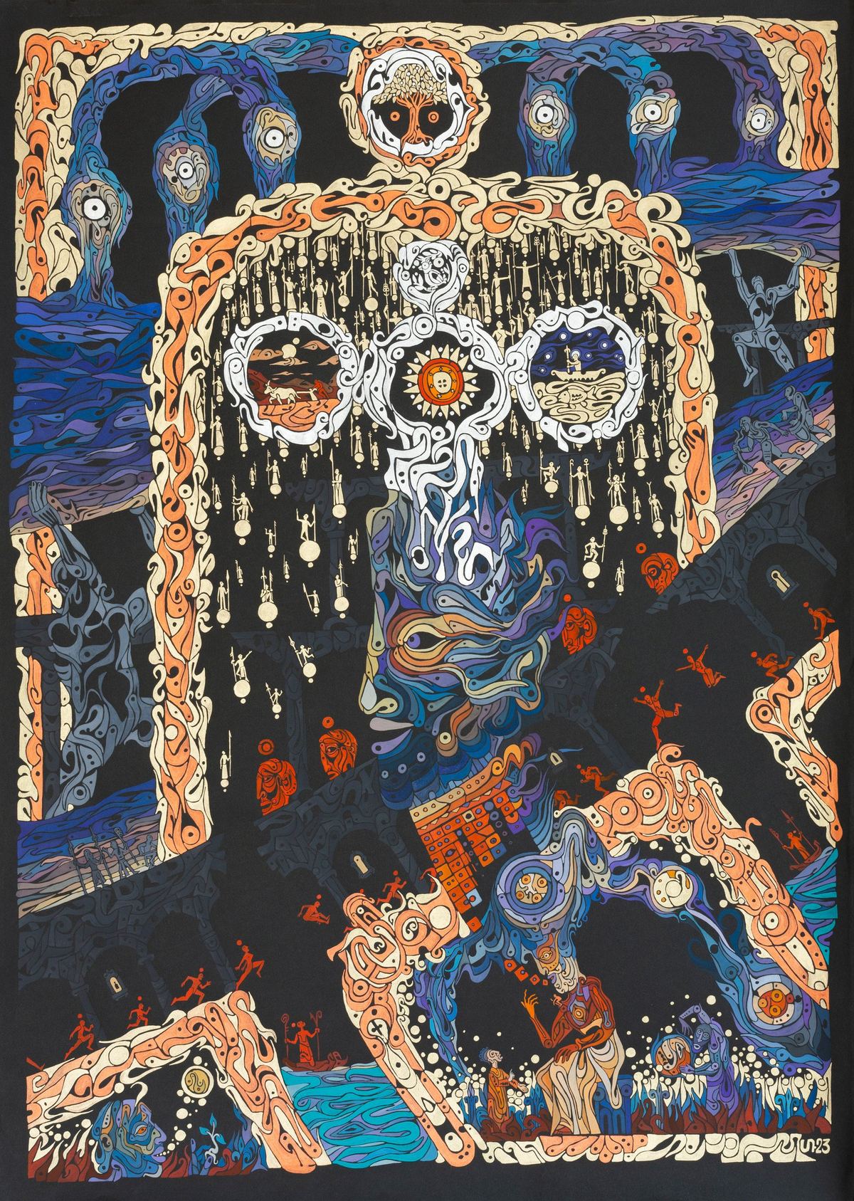 Painting by David Sahakyants titled “Warriors”.