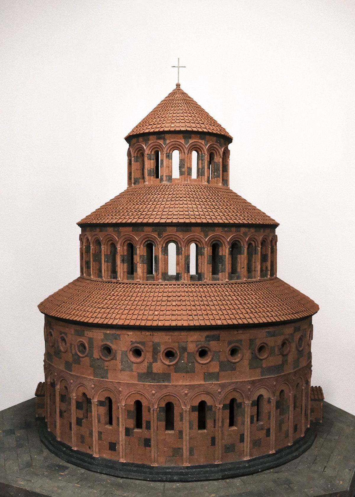 Tufa maquette of Zvartnots Cathedral, exterior view.